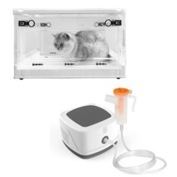"Veterinary Foldable Nebulization Box Pupy Incubator Easy to carry Noiseless Atomization Box Small Animal Oxygen Cage  (I06541)"