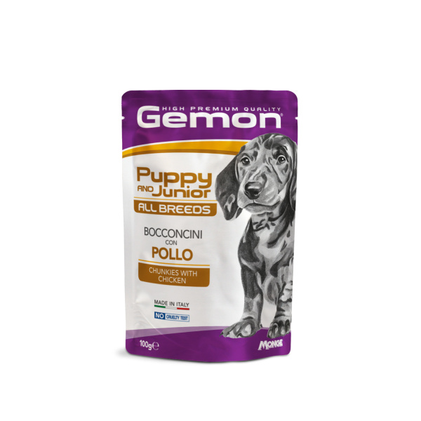 GEMON POUCH DOG PUPPY&J CHICK GR.100 (Wet food)