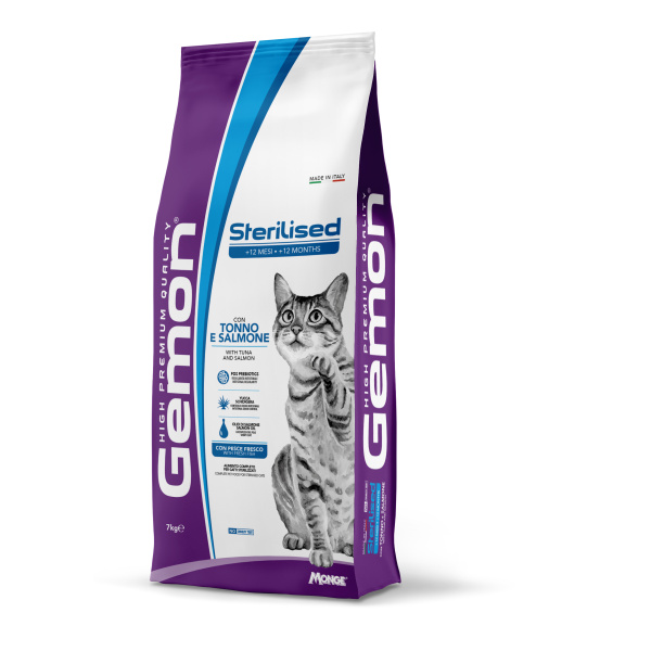 GEMON CAT STERILIZED TUNA/SALM Kg.7 (Dry food)