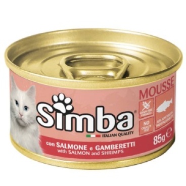 Simba Cat Mousse with Salmon & Shrimp 85g (Box of 24 Cans) (Wet food)