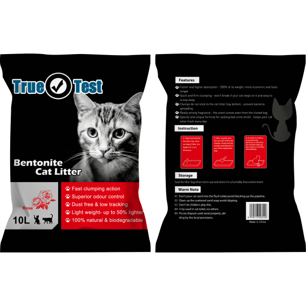 True Test Bentonite Cat litter Rose Scent 10L