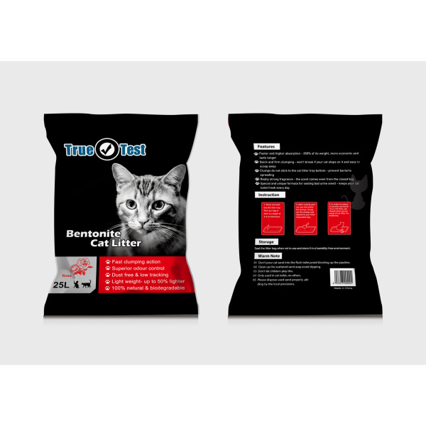 True Test Bentonite Cat litter Rose Scent 25L
