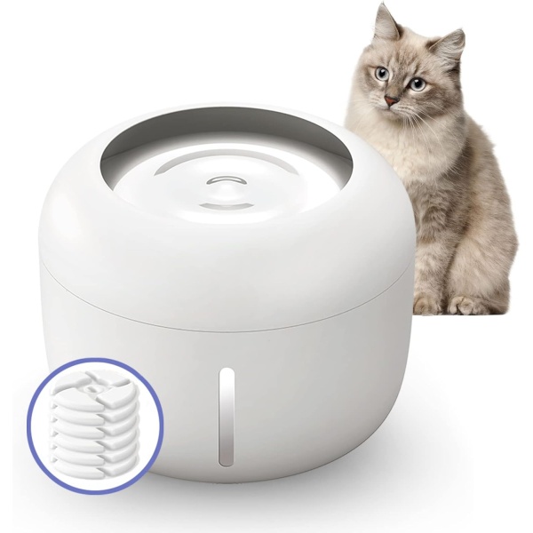 PAKEWAY Cat Water Fountain 2.5L Automatic Pet Water Dispenser for Cat Dog with 6PCS Filters, Ultra Quiet Drinking Fountains Anti Dry Burning Safe Drinking...