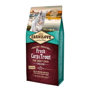Carnilove Fresh Carp & Trout Sterilized for Adult cats 2 kg (Dry Food)