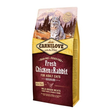 Carnilove Fresh Chicken & Rabbit Gourmand for Adult cats 6 kg (Dry Food)