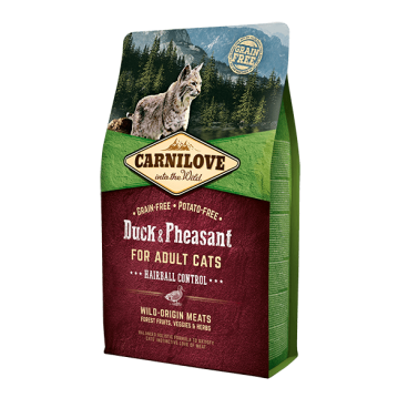 Carnilove Duck & Pheasant for Adult Cats – Hairball Control 6 kg (Dry Food)