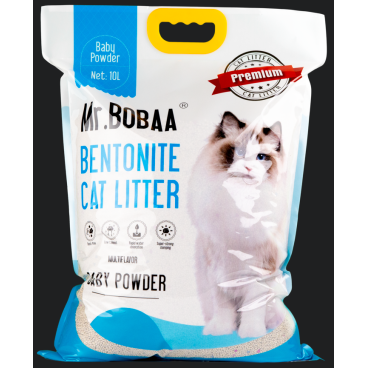 Mr.Bobba Ball Shape Bentonite Cat litter 25L-Baby Powder Scented