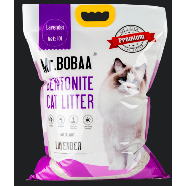 Mr.Bobba Ball Shape Bentonite Cat litter 10L-Lavender Scented