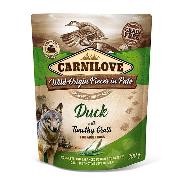 Carnilove Dog Pouch Paté Duck with Timothy Grass 300 g (Wet Food)