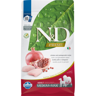 FARMINA N&D PRIME DOG CHICKEN&POMEGRANATE ADULT MEDIUM/MAXI 2.5kg (Dry Food)