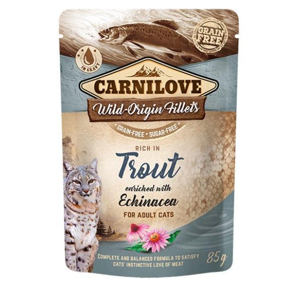 Carnilove Cat Food Rich In Trout Flavor With Echinacea For Adults 85G (Wet food)