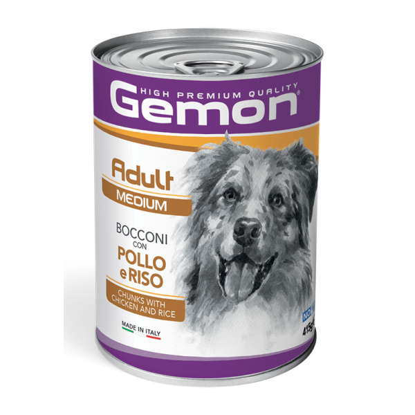 Gemon Dog Adult Medium Chunks with Chicken & Rice 415g (Wet food)