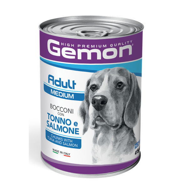 Gemon Medium Adult Dog Chunks with Tuna and Salmon (Wet food)