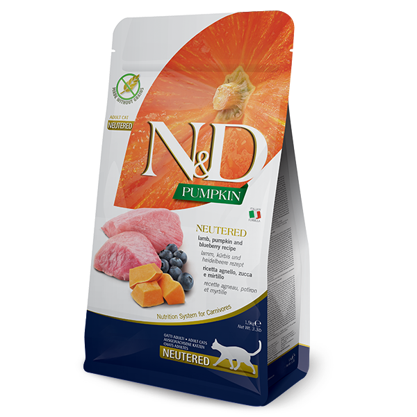 N&D Cat Neutered - Lamb, pumpkin and blueberry recipe.1.5kg (Dry food)