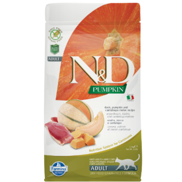 Farmina N&D Cat Dry Food with Pumpkin, Duck and Melon- 1.5Kg (Dry food)