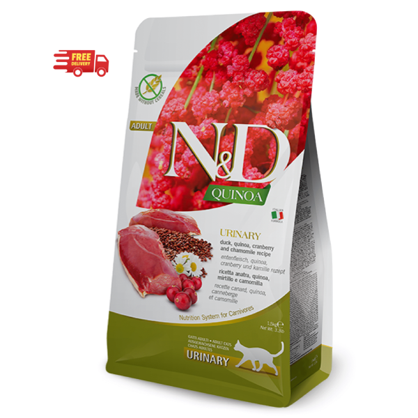 Farmina N&D, Quinoa Urinary Duck Formula Adult Dry Cat Food 1.5kg (Dry food)