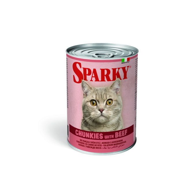 Sparky Cat Adult Chunkies with Beef 415gr (Wet food)