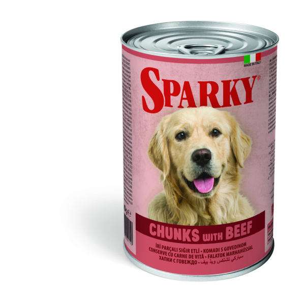 Sparky Dog Adult Chunks with Beef 1250gr (Wet food)