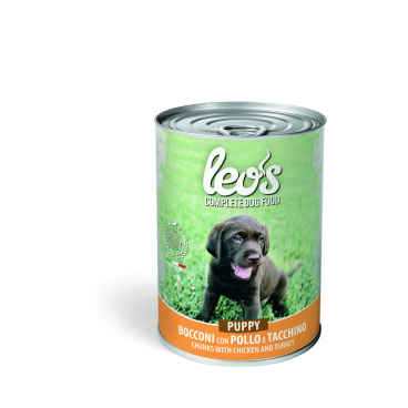 Leo’s Complete Dog Food for Puppy with Chicken & Turkey 415g (Wet food)