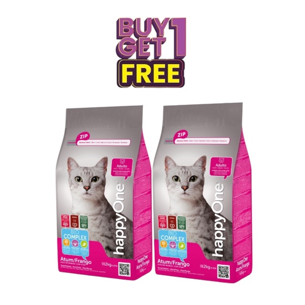 Happy One Adult Cat Tuna/Chicken 2Kg (Buy 1 get 1free) (Dry food)