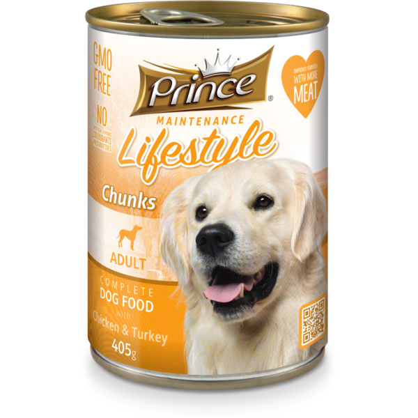 Prince Lifestyle Dog Chunks with Chicken & Turkey 405g (Wet Food)