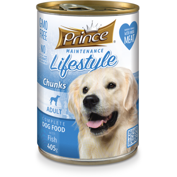 Prince Lifestyle Dog Chunks with Fish 405g