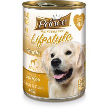 Prince Lifestyle Dog Chunks with Rabbit & Duck 415g