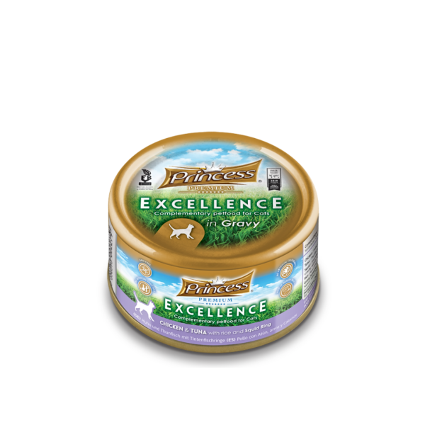 Princess Excellence – Chicken & Tuna with Rice & Squid Ring 70g