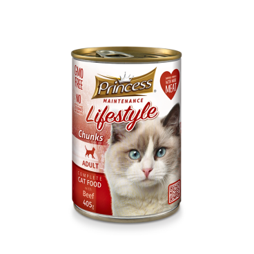 Princess Cat Lifestyle Chunks – Gravy with Beef 405g (Wet Food)