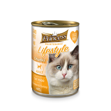 Princess Cat Lifestyle Chunks – Gravy with Chicken & Turkey 405g (Wet Food)