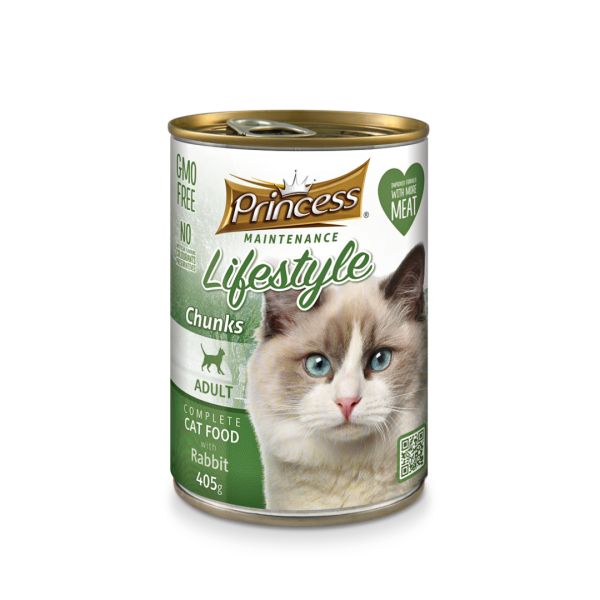 Princess Cat Lifestyle Chunks – Gravy with Rabbit 415g (Wet Food)