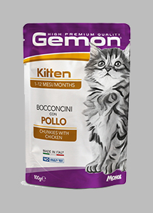 GEMON POUCH CAT KITTEN CHICKEN GR.100 (Wet food)