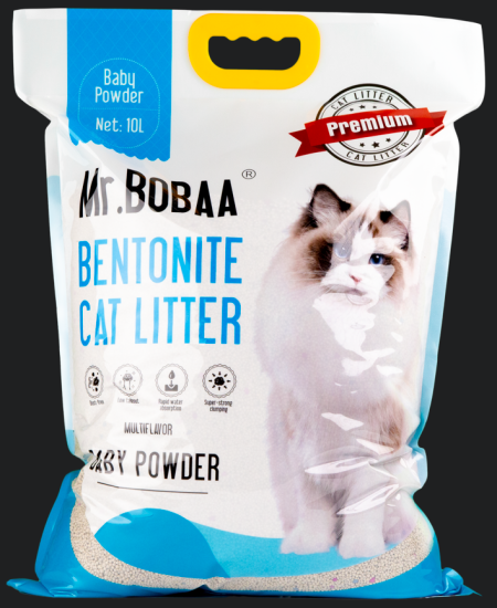 Mr.Bobba Ball Shape Bentonite Cat litter 10L-Baby Powder Scented