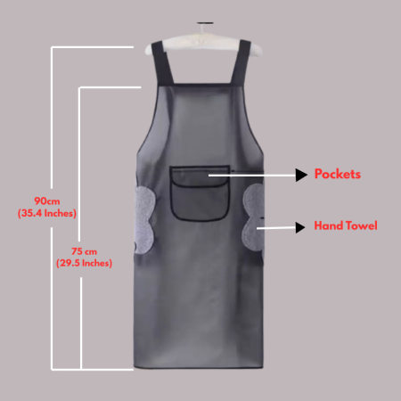 Apron With Pockets And Hand Towel 90cm 35.4inches