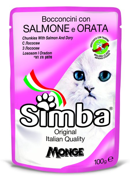 Simba Cat Pouch with Salmon and Dory 100g (Box of 24Pouches) (Wet food)