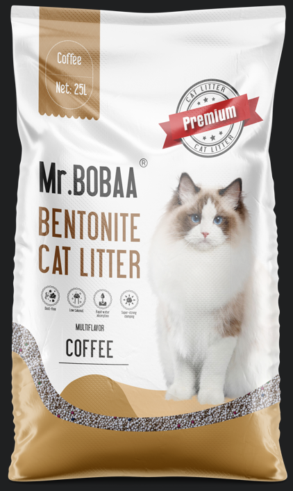 Mr.Bobba Ball Shape Bentonite Cat litter 25L-Coffee Scented