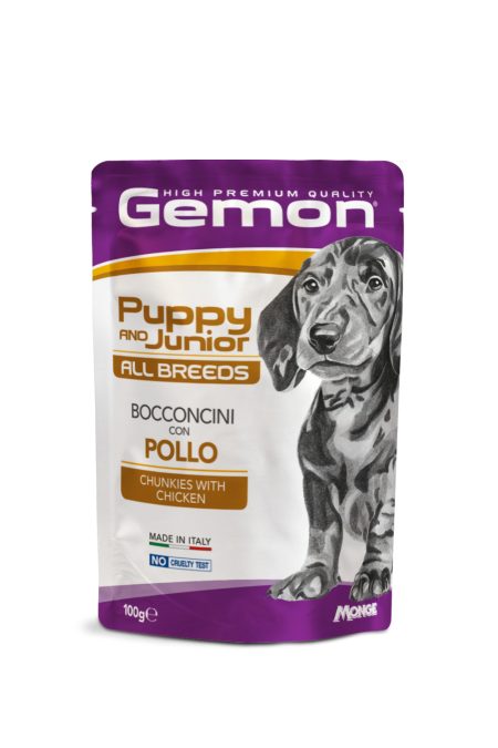 GEMON POUCH DOG PUPPY&J CHICK GR.100 (Wet food)