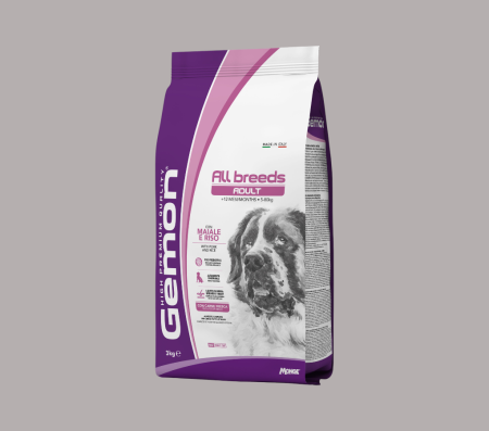 GEMON DOG ALL BREEDS ADULT PORK/RICE Kg.3 (Dry food)