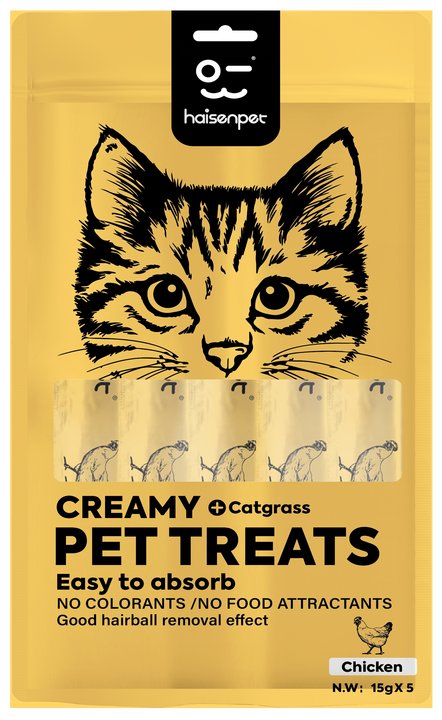 Cat Creamy Treats Chicken & Cat Grass Flavor 15g*5pcs