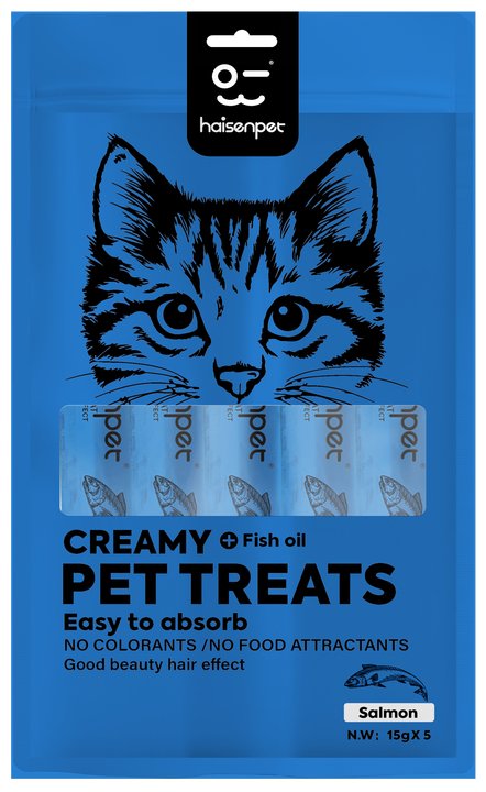 Cat Creamy Treats Salmon & Fish Oil Flavor 15g*5pcs
