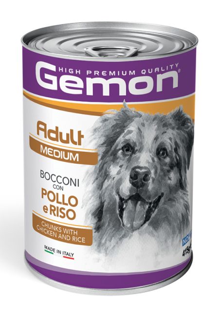 Gemon Dog Adult Medium Chunks with Chicken & Rice 415g (Wet food)