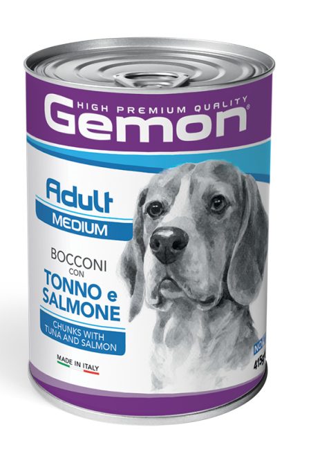 Gemon Medium Adult Dog Chunks with Tuna and Salmon (Wet food)