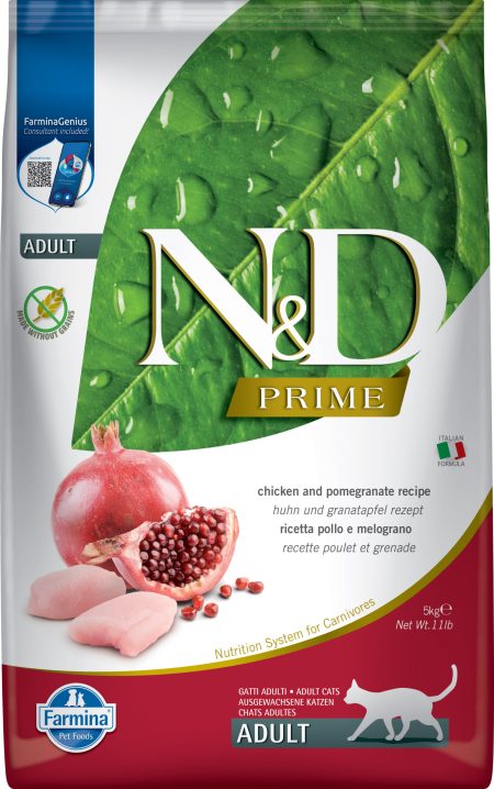 FARMINA-N&D PRIME CAT CHICKEN & POMOGREANTE ADULT 5KG