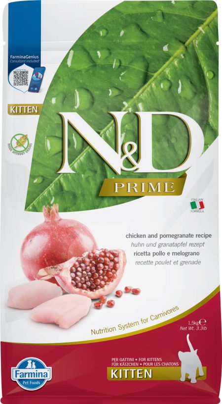 FARMINA-N&D PRIME CAT CHICKEN & POMOGREANTE KITTEN 1.5KG