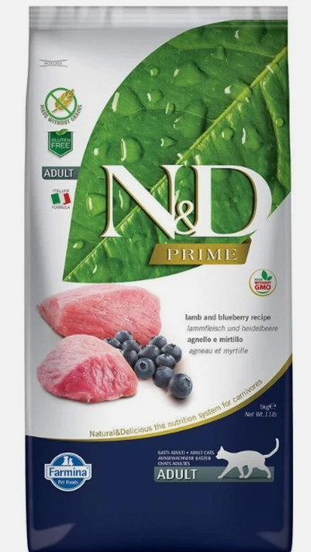 Farmina N&D Prime Cat Lamb & Blueberry Adult 10 KG (Dry Food)