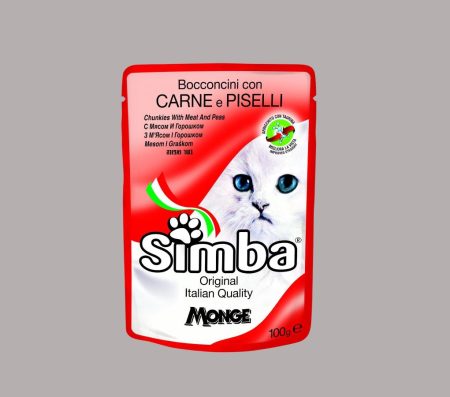 Simba Cat Pouch with Beef and peas 100g (Wet food)
