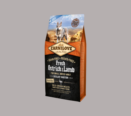 Carnilove Fresh Ostrich & Lamb Excellent Digestion for Small Breed Dogs 6 kg (Dry Food)