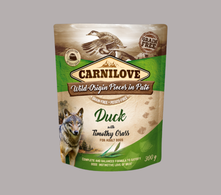 Carnilove Dog Pouch Paté Duck with Timothy Grass 300 g (Wet Food)