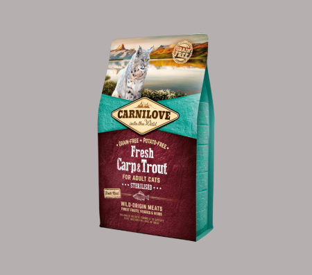 Carnilove Fresh Carp & Trout Sterilized for Adult cats (Dry Food)