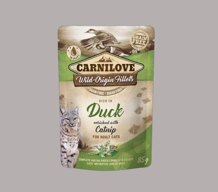 Carnilove Cat Food Rich In Duck Flavor with Catnip For Adults 85g (Wet food)